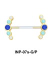 Multiple Rhinestone Double Nipple Piercing INP-07s
